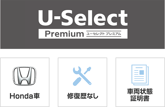 U-Select Premium ユーセレクトプレミアム　Honda車 修復歴なし 車両状態証明書