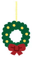 クリスマスの飾りのイラスト（リース）