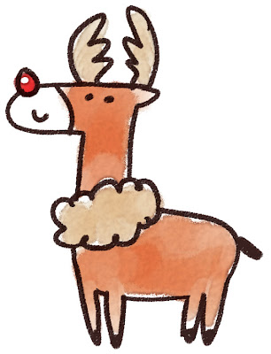 トナカイのイラスト（クリスマス）
