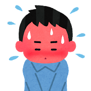 赤面している人のイラスト（男性）