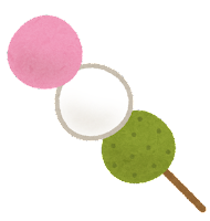 団子のイラスト（三色）
