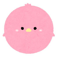 パステルカラーの鳥のイラスト（赤）
