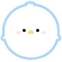 パステルカラーの鳥のイラスト（白）