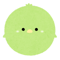 パステルカラーの鳥のイラスト（緑）