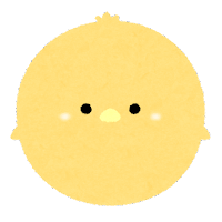 パステルカラーの鳥のイラスト（黄色）