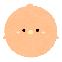 パステルカラーの鳥のイラスト（オレンジ）