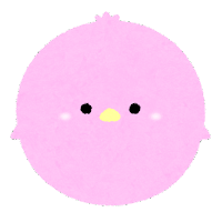 パステルカラーの鳥のイラスト（ピンク）
